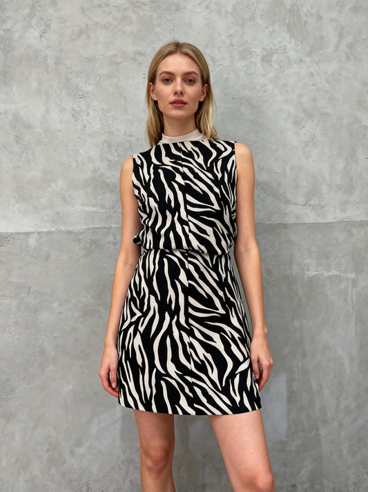 ZARA Black and White Zebra Style Dress Size S