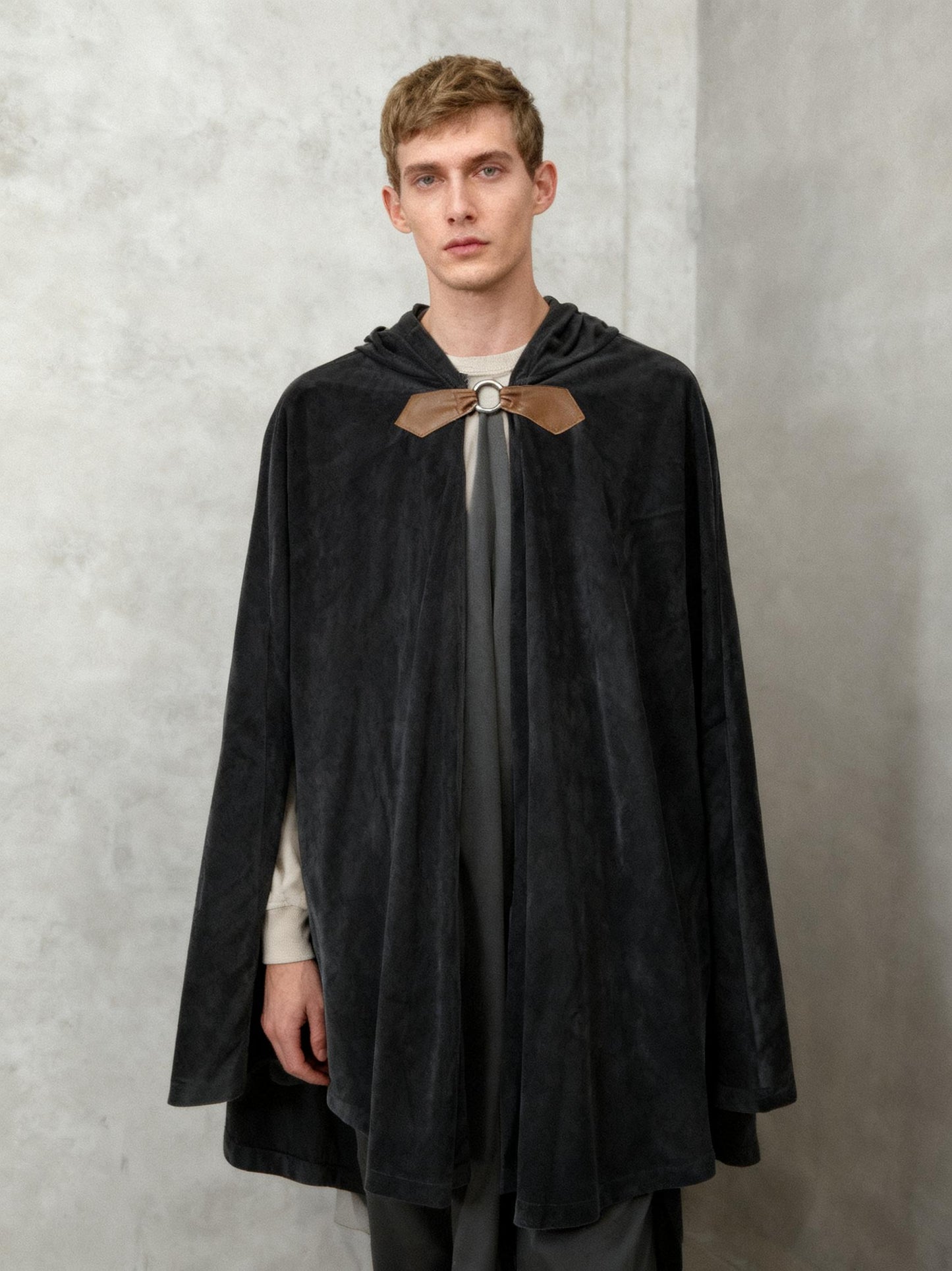 Grey Hooded Cape