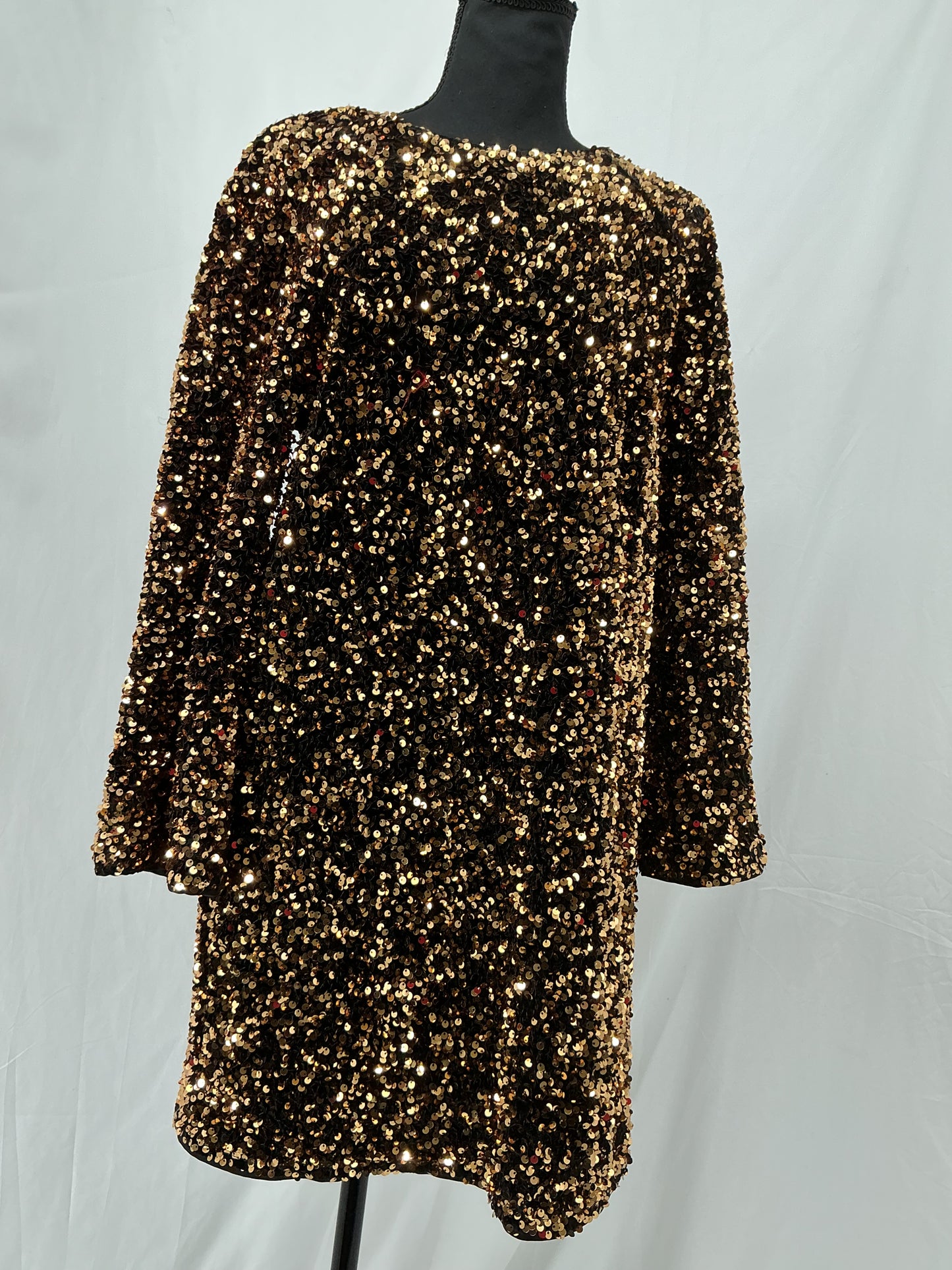 Black Top with Gold Sequins Size S