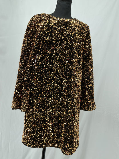 Black Top with Gold Sequins Size S