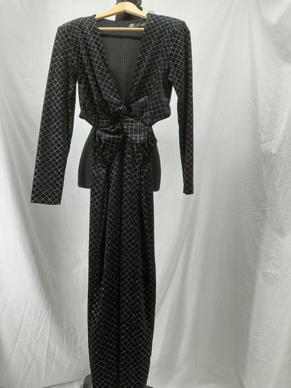 ZARA Black Patterned Dress Size M