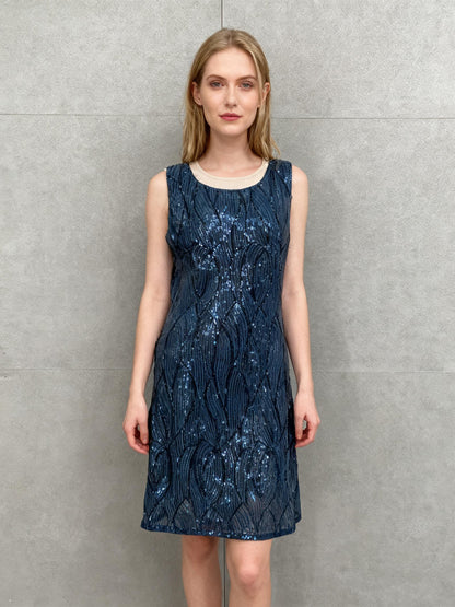 GRACE KARIN Blue Sequin Dress Size M