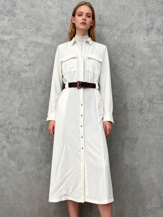 ZARA White Long Dress Coat Size M