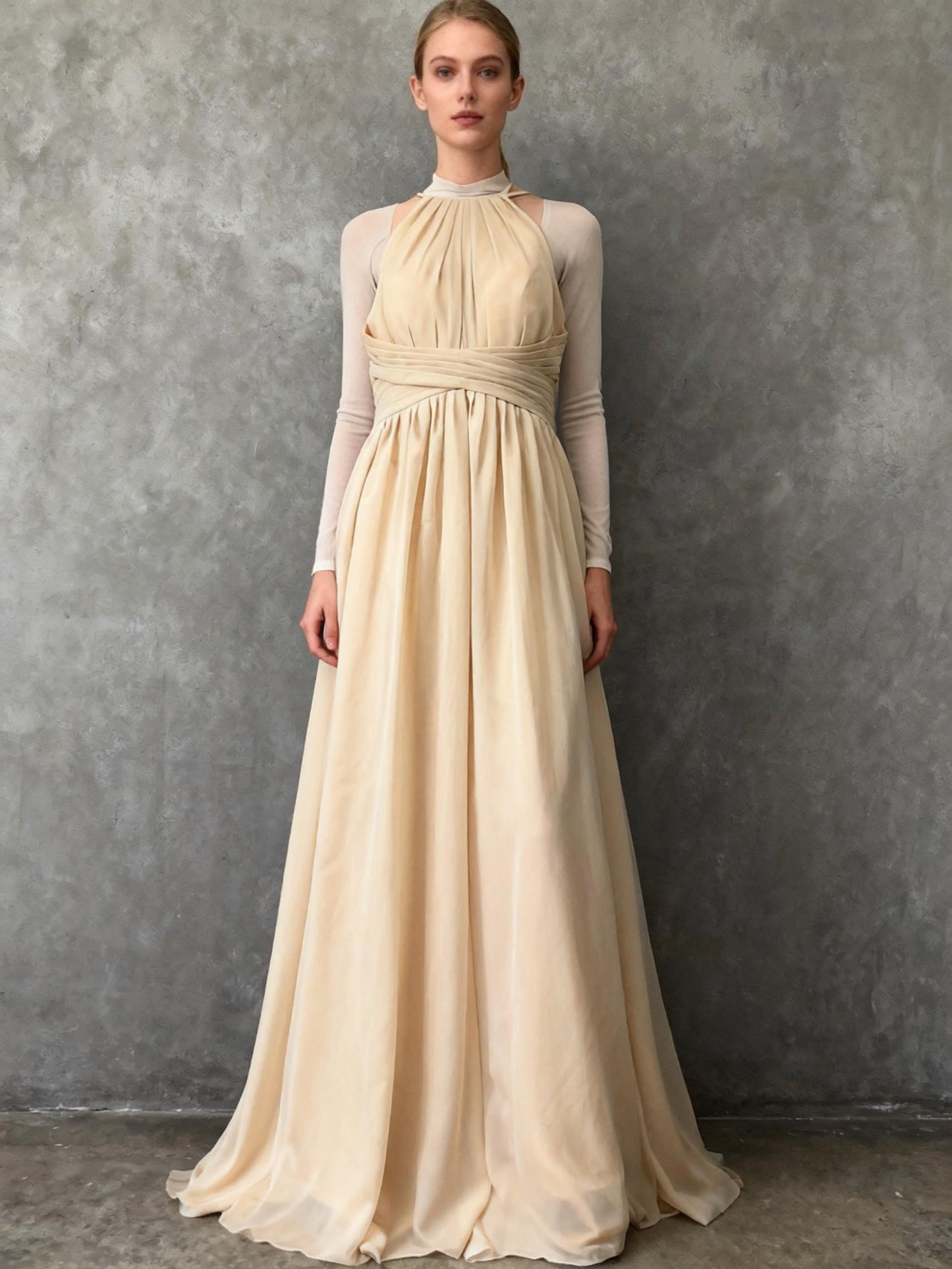 Beige Long Dress Size 10