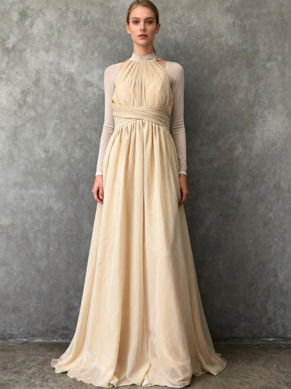 Beige Long Dress Size 10