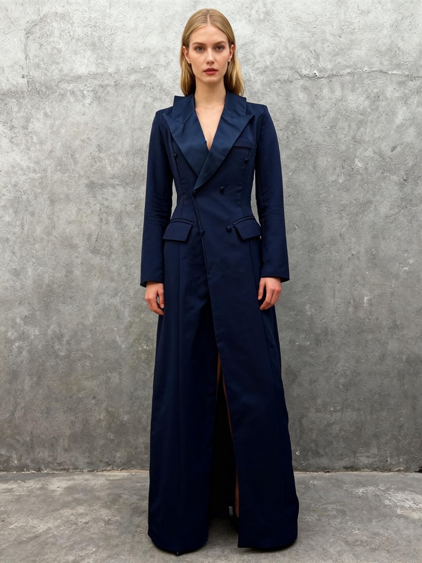 Navy Blue Suit Long Coat size No