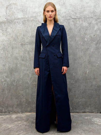 Navy Blue Suit Long Coat size No