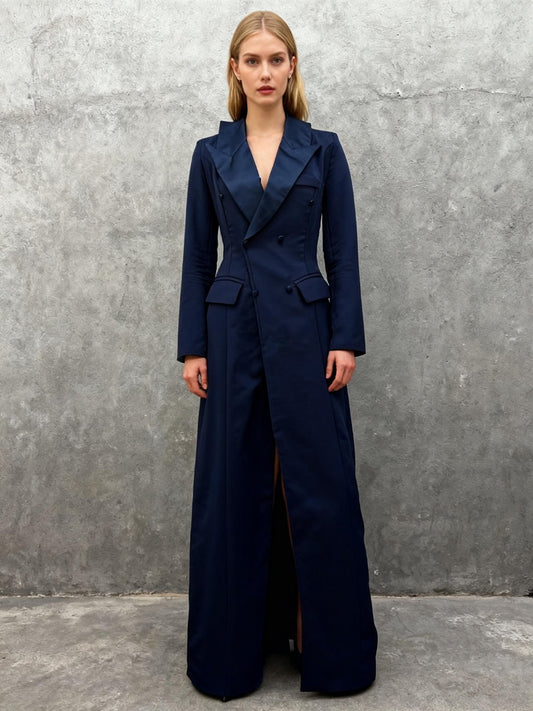 Navy Blue Suit Long Coat size No