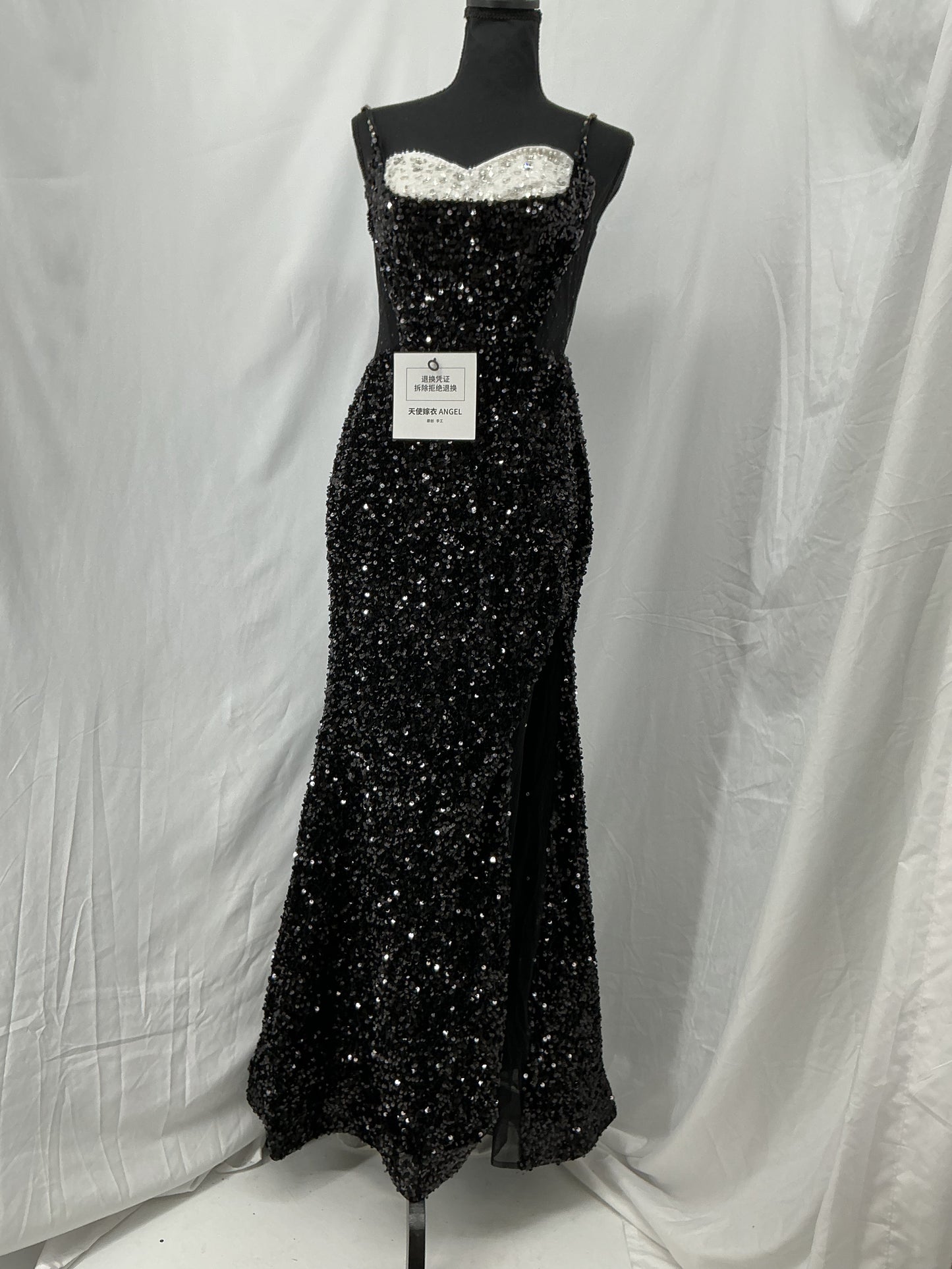 Black Sequin Dress Size No