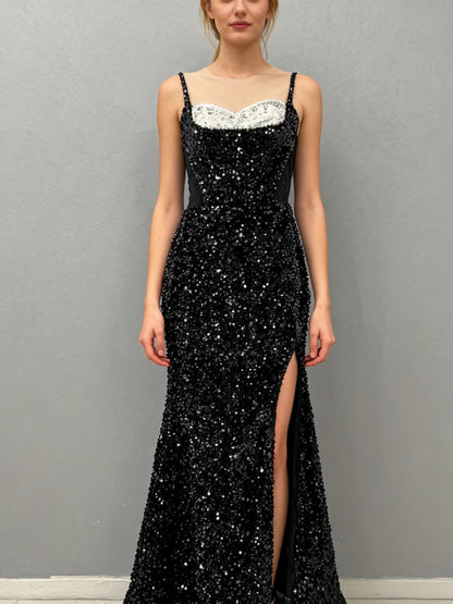 Black Sequin Dress Size No
