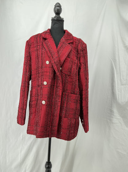 Red Textured Coat Size XXL