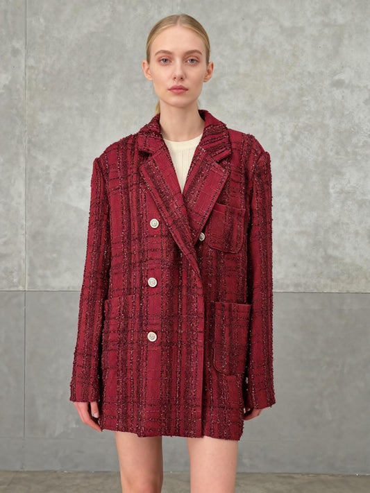 Red Textured Coat Size XXL
