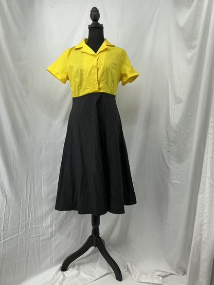 Yellow And Black Skirt Dress Size L