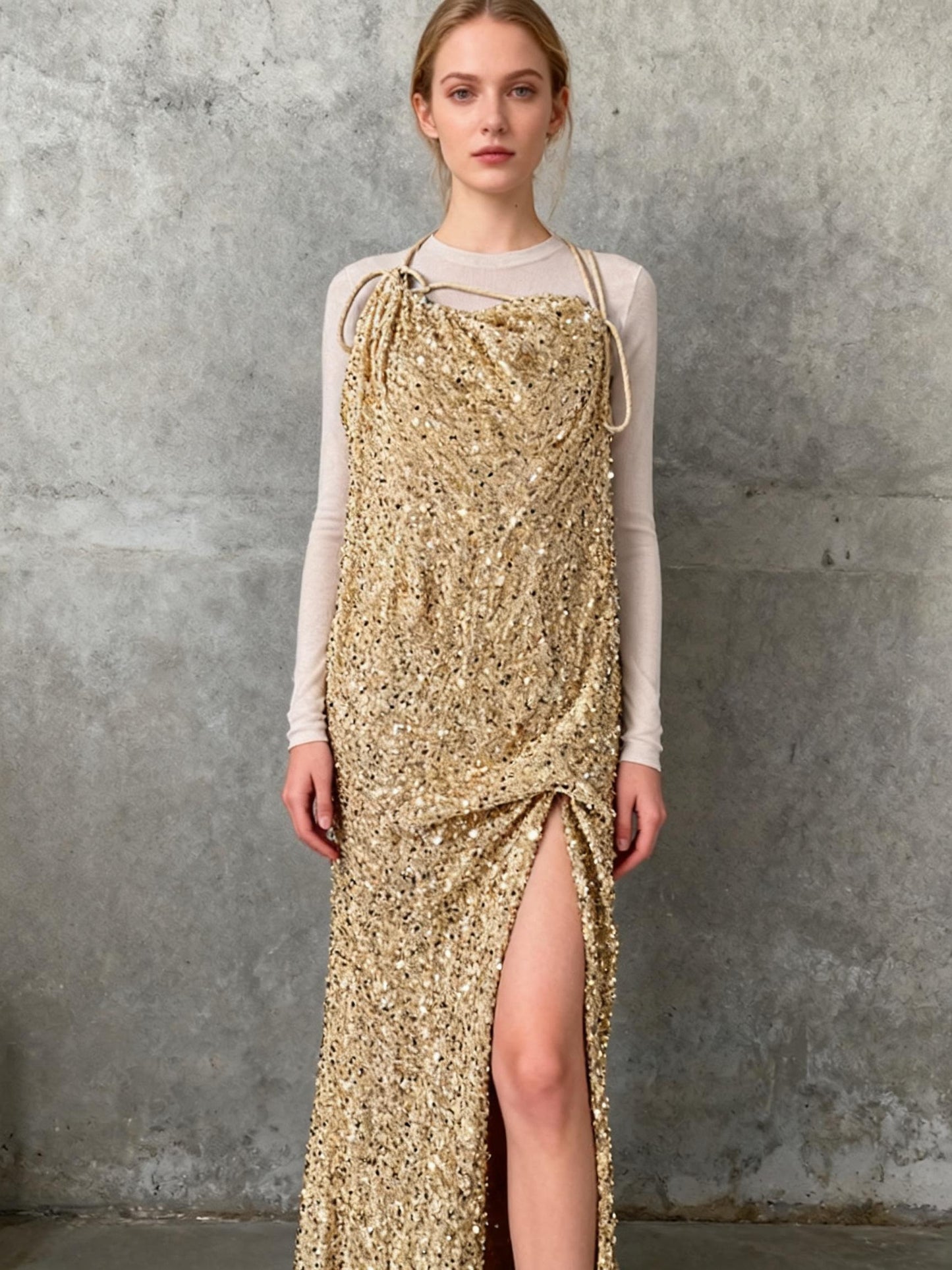 Gold Sequin Dress Size 2