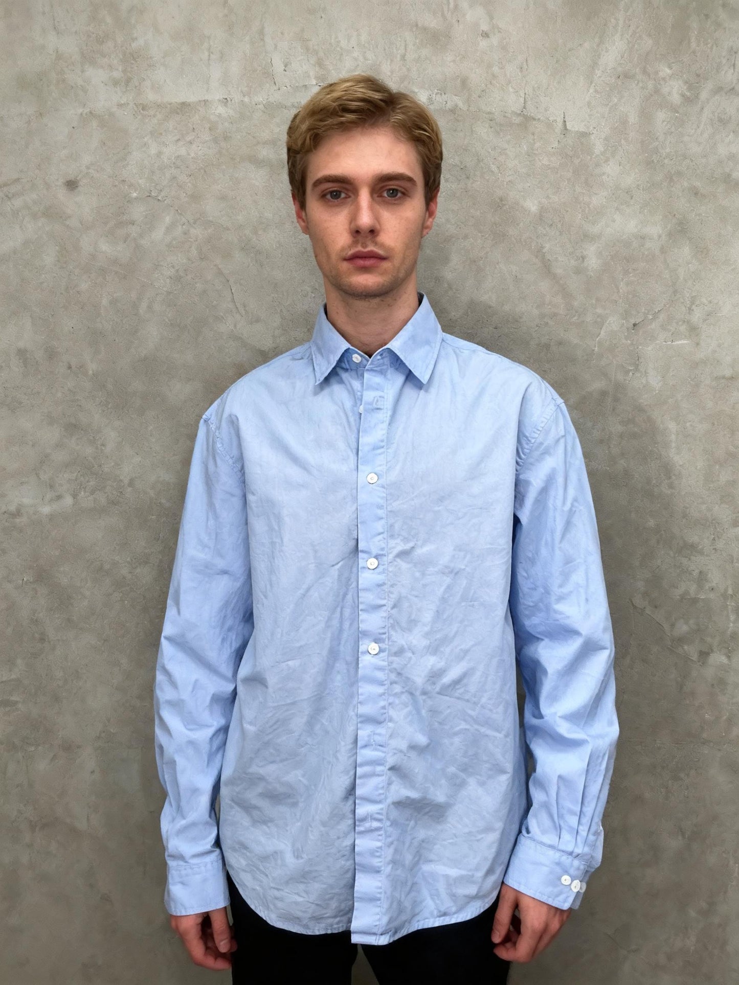 SHEIN Light Blue Button-up Shirt Size L