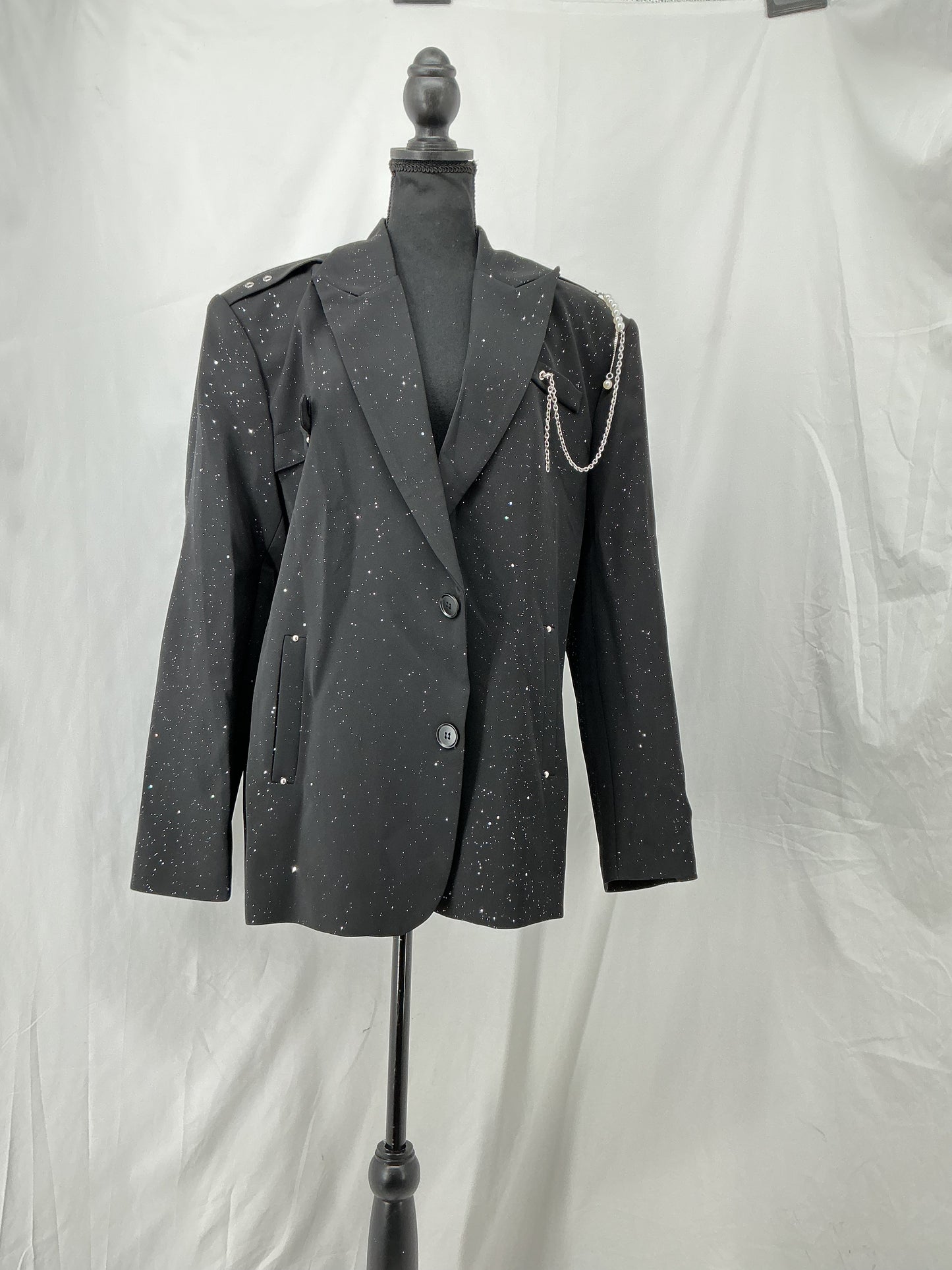 Black Textured Blazer Size XL