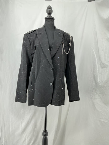 Black Textured Blazer Size XL