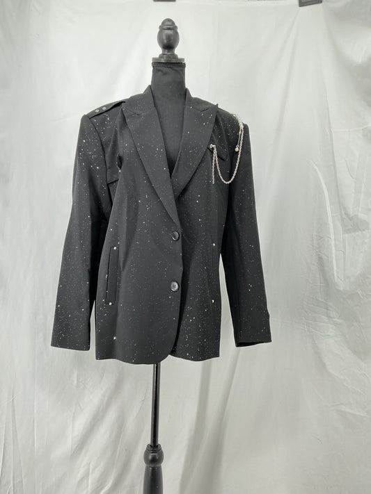 Black Textured Blazer Size XL