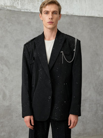 Black Textured Blazer Size XL