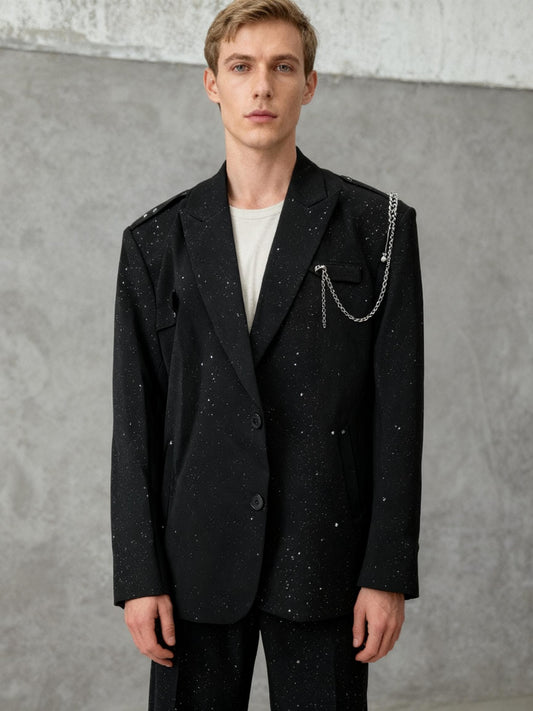 Black Textured Blazer Size XL