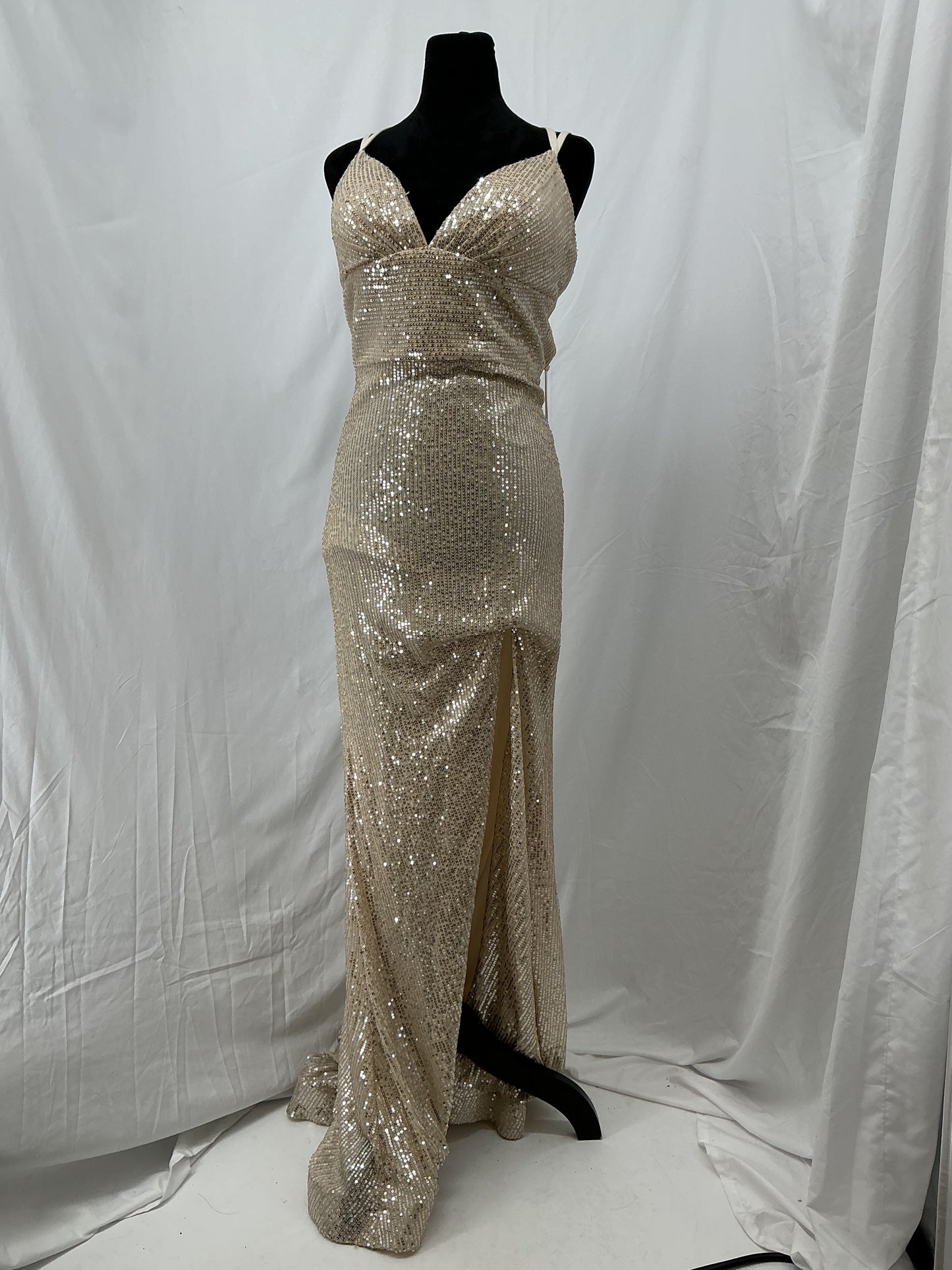 Gold sequin Long Dress Size 8