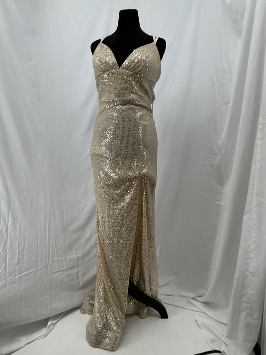 Gold sequin Long Dress Size 8