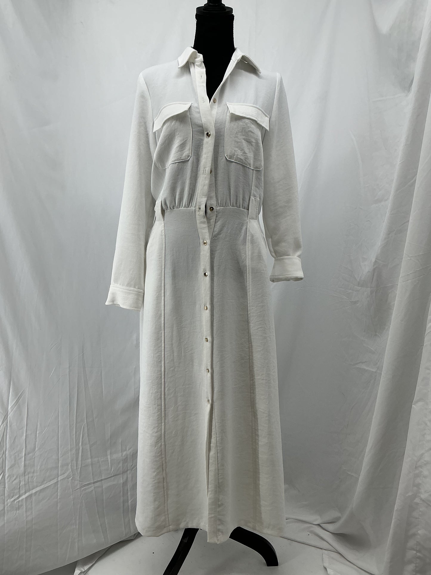 ZARA White Dress Coat Size XS