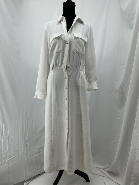 ZARA White Dress Coat Size XS