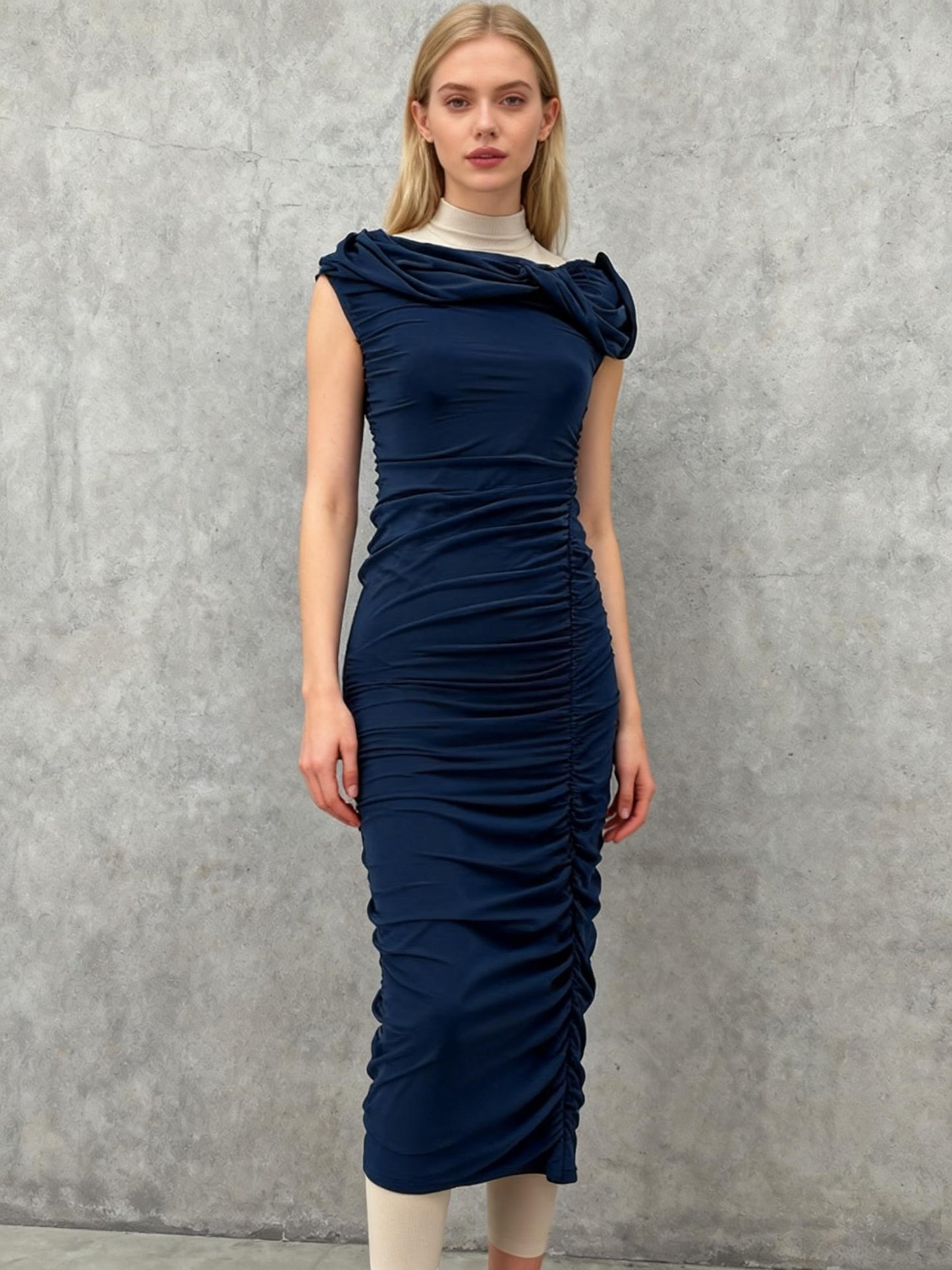 Pretty Garden Navy Blue Dress Size S
