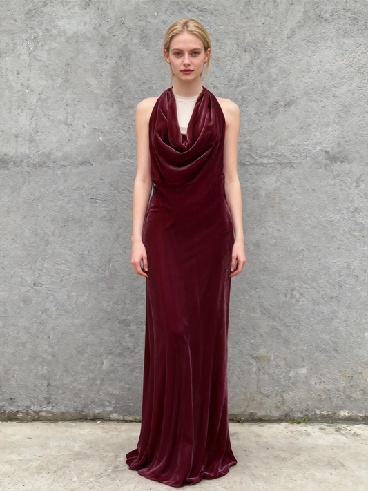 ZARA Maroon Long Dress Size S