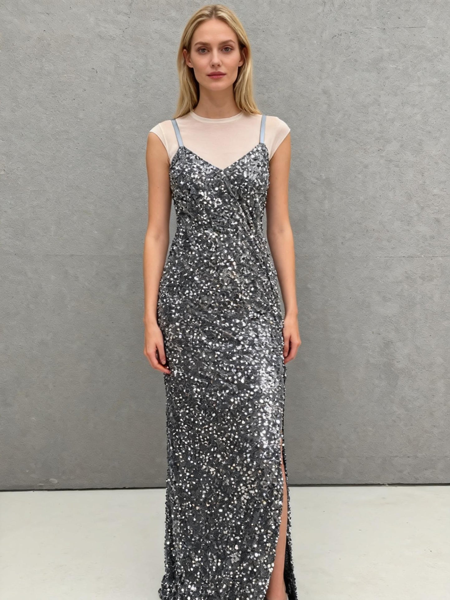 Silver Sequin Dress Size S