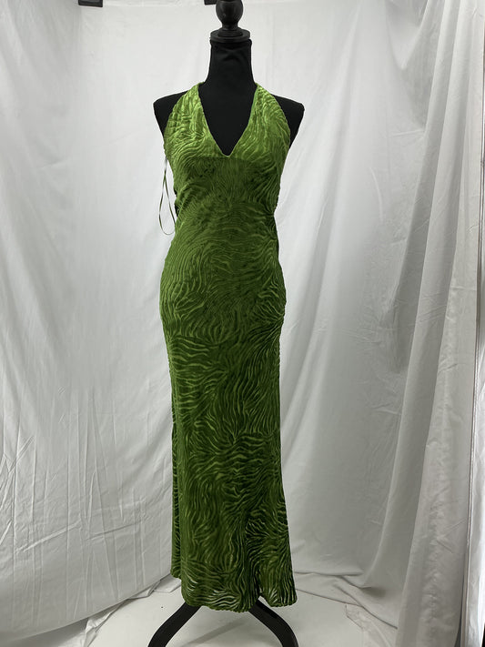 ZARA Green Textured Long Dress Size S