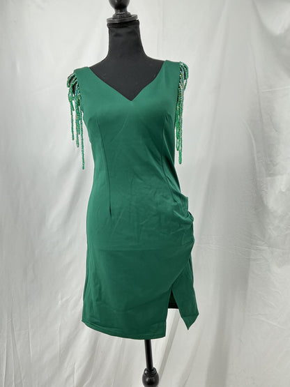 Green Dress With Bead Embellishment Size L