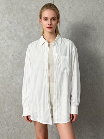 H&M White Button-up Shirt Size M