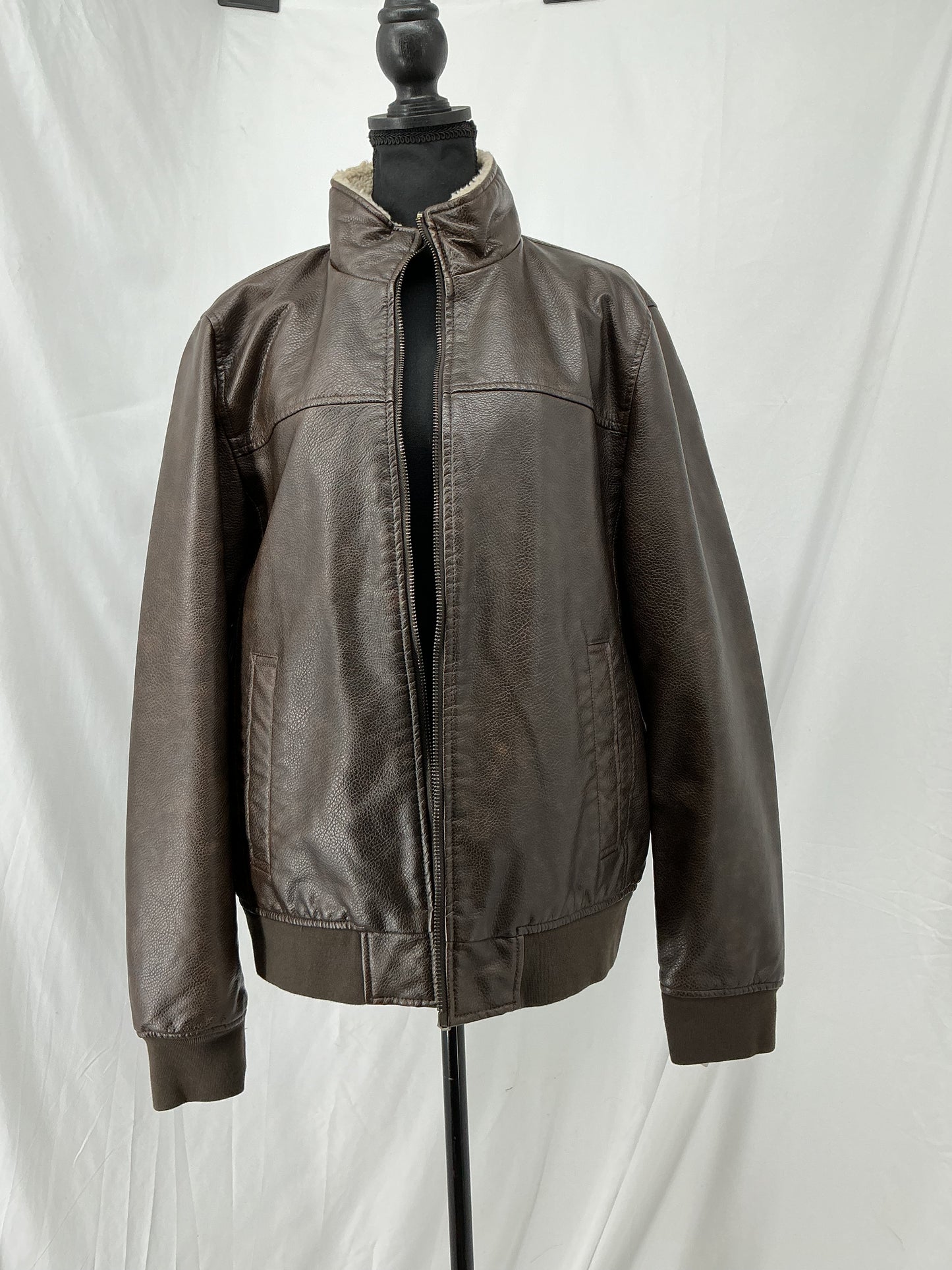 Brown Leather Jacket Size M