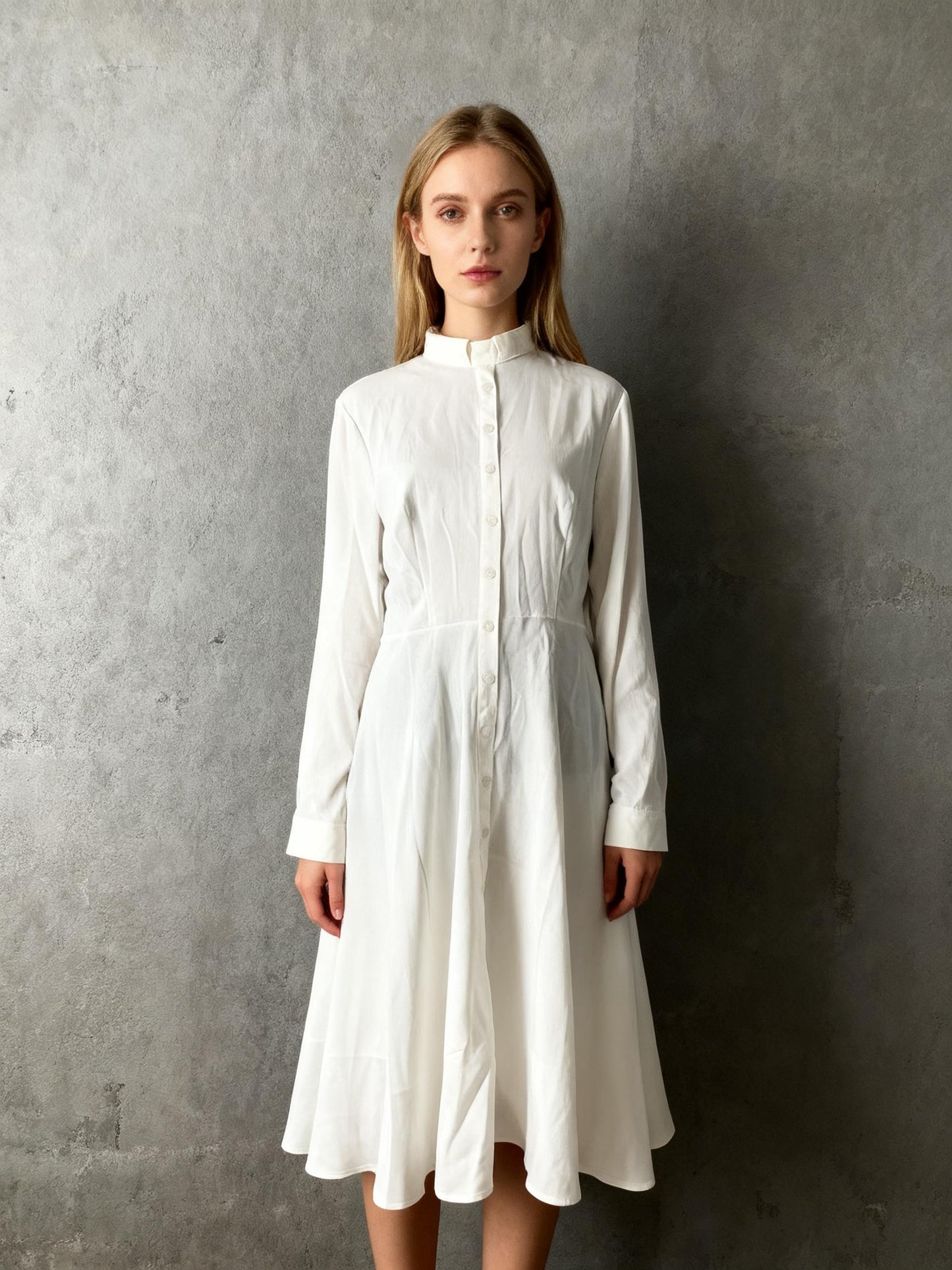White Long Sleeve Dress Size M