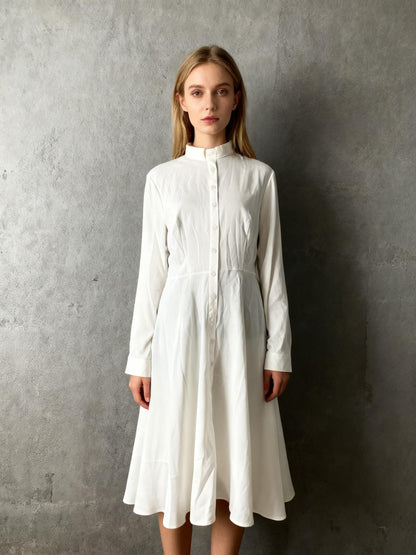 White Long Sleeve Dress Size M