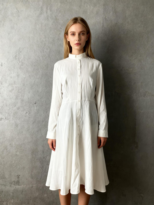 White Long Sleeve Dress Size M