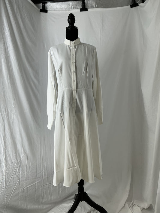 White Long Sleeve Dress Size L
