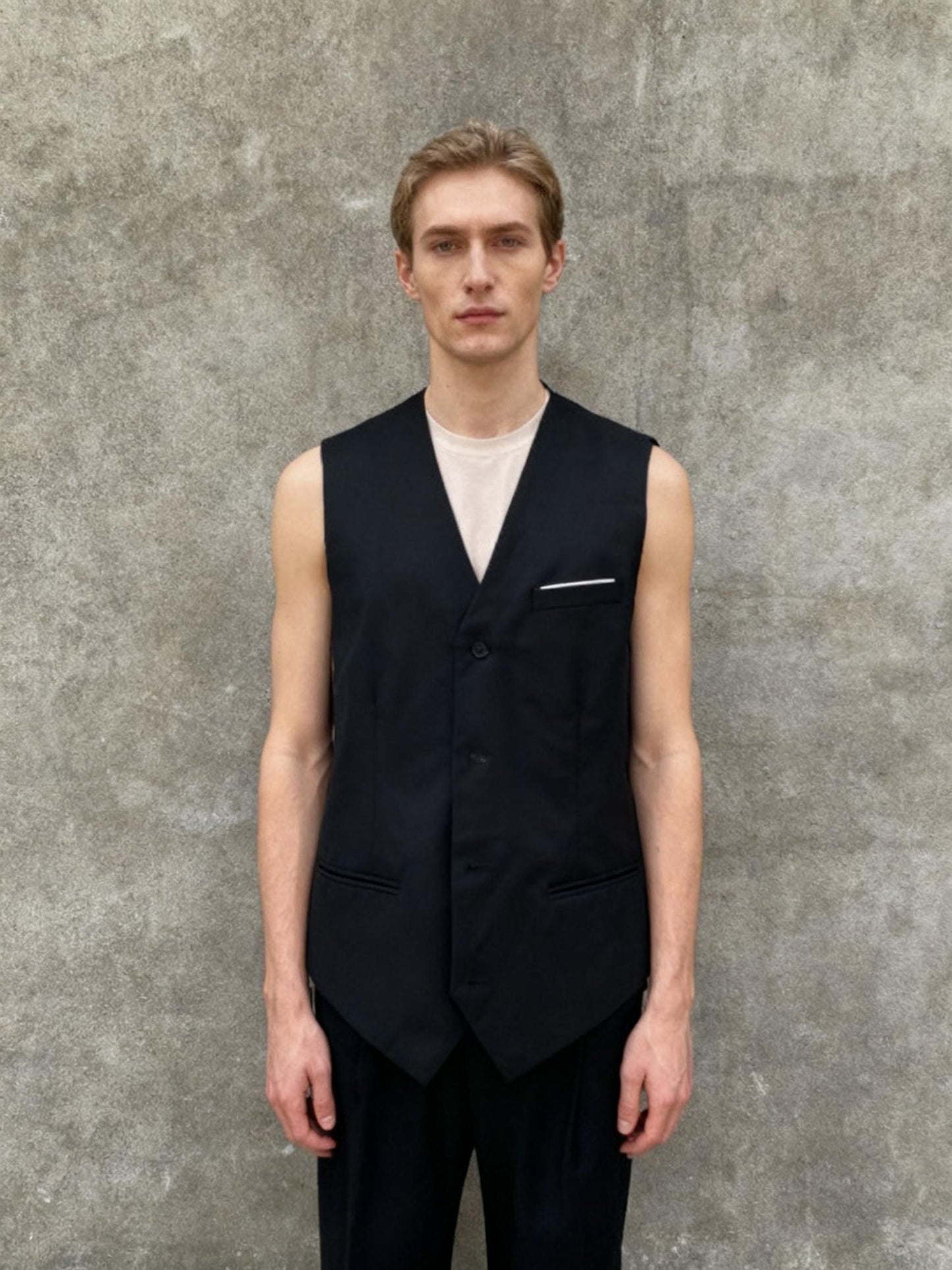 Black Suit Vest Size L