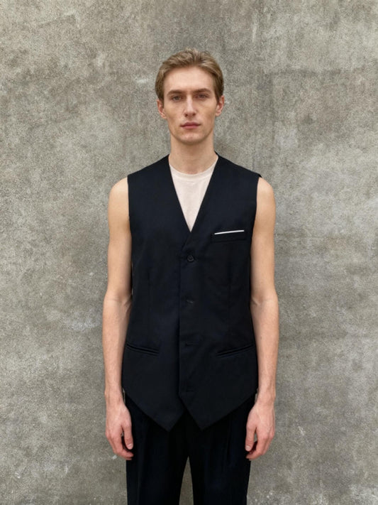 Black Suit Vest Size L