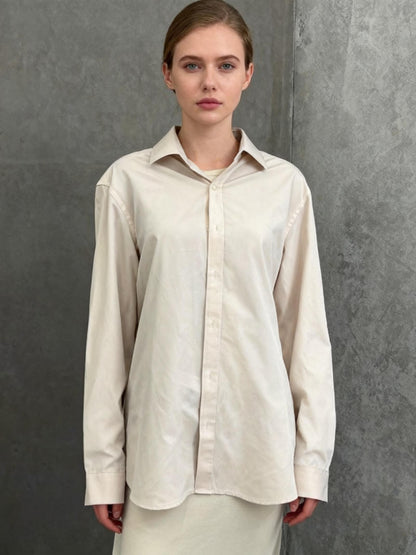 Beige Suit Shirt Size M