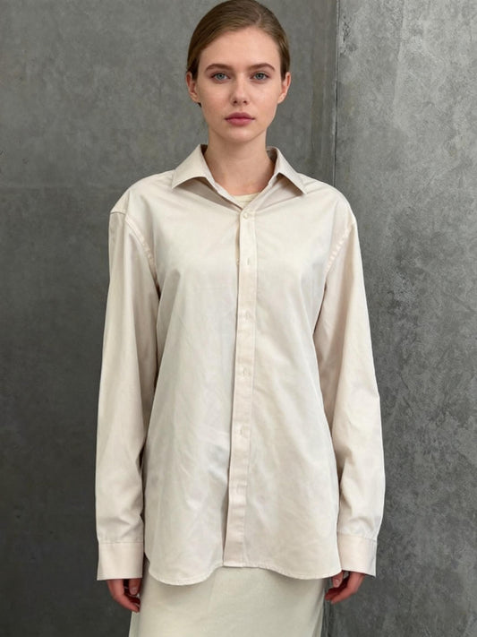 Beige Suit Shirt Size M