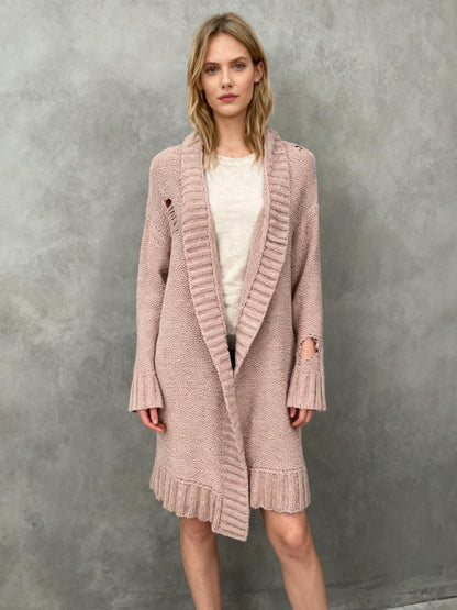 Beige Knitted Cardigan Size S