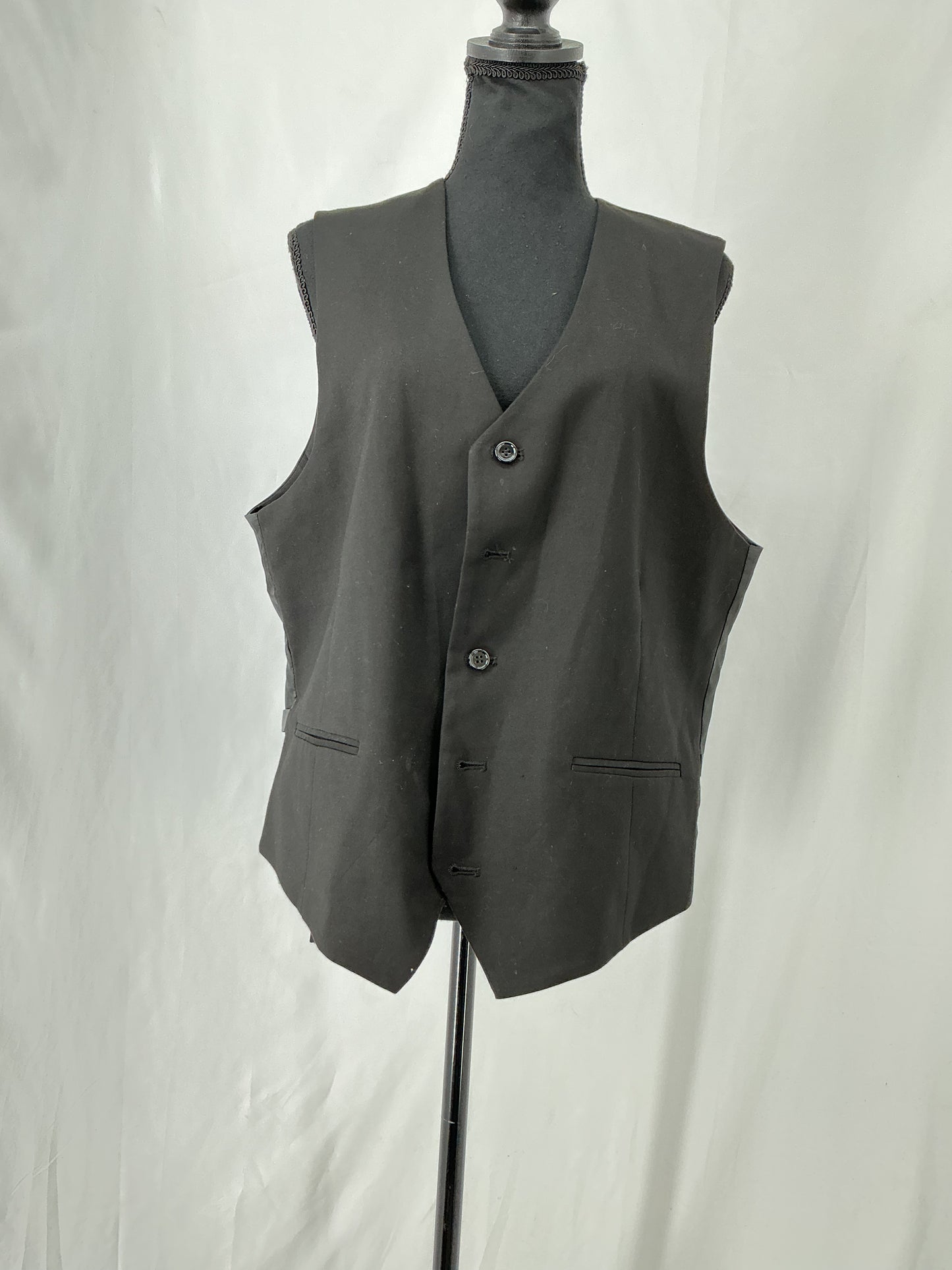 Black Suit Vest Size XL