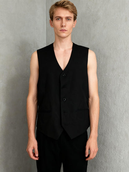 Black Suit Vest Size XL