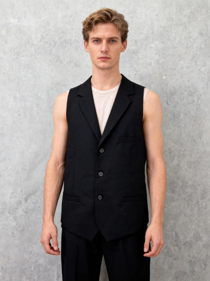 Black Suit Vest Size M
