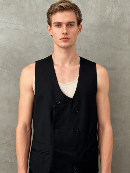 Black Suit Vest Size S