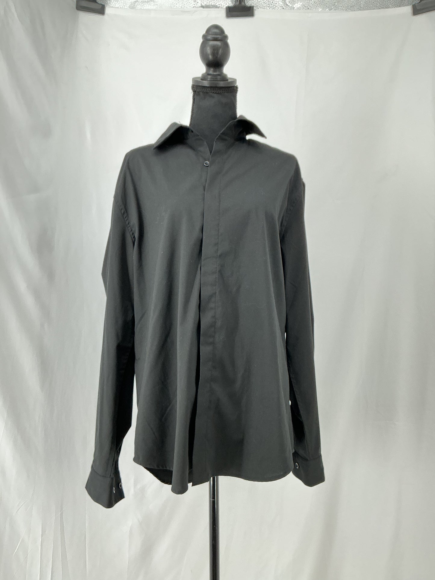 COOFANDY Black Suit Shirt Size L