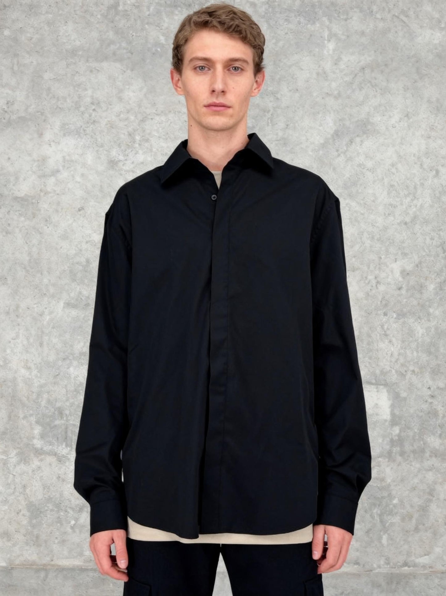 COOFANDY Black Suit Shirt Size L